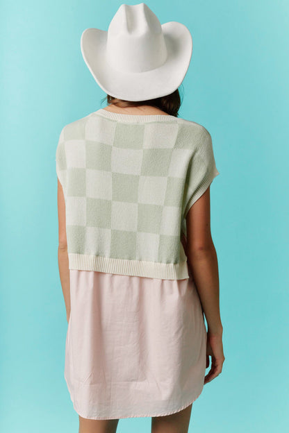 Pastel Picnic Checkered Dress (S-L)
