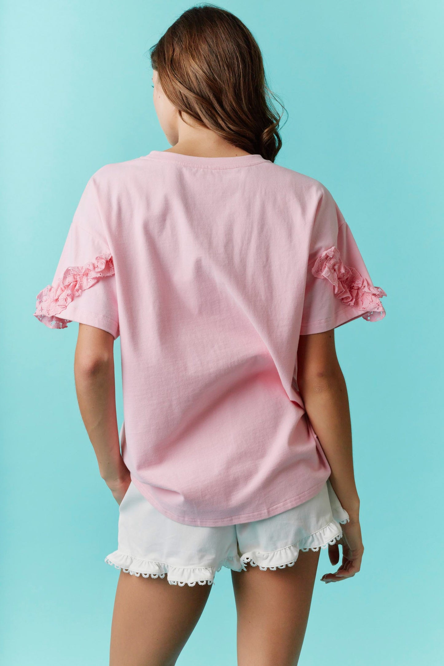 Blush Ruffle Darling Tee (S-L)