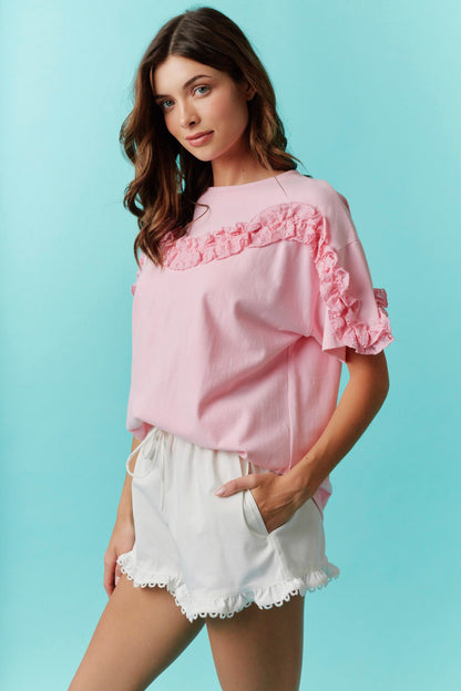 Blush Ruffle Darling Tee (S-L)