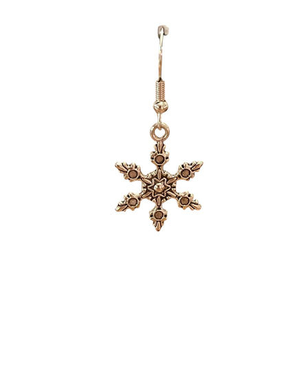 Detailed Silver Snowflake Earrings
