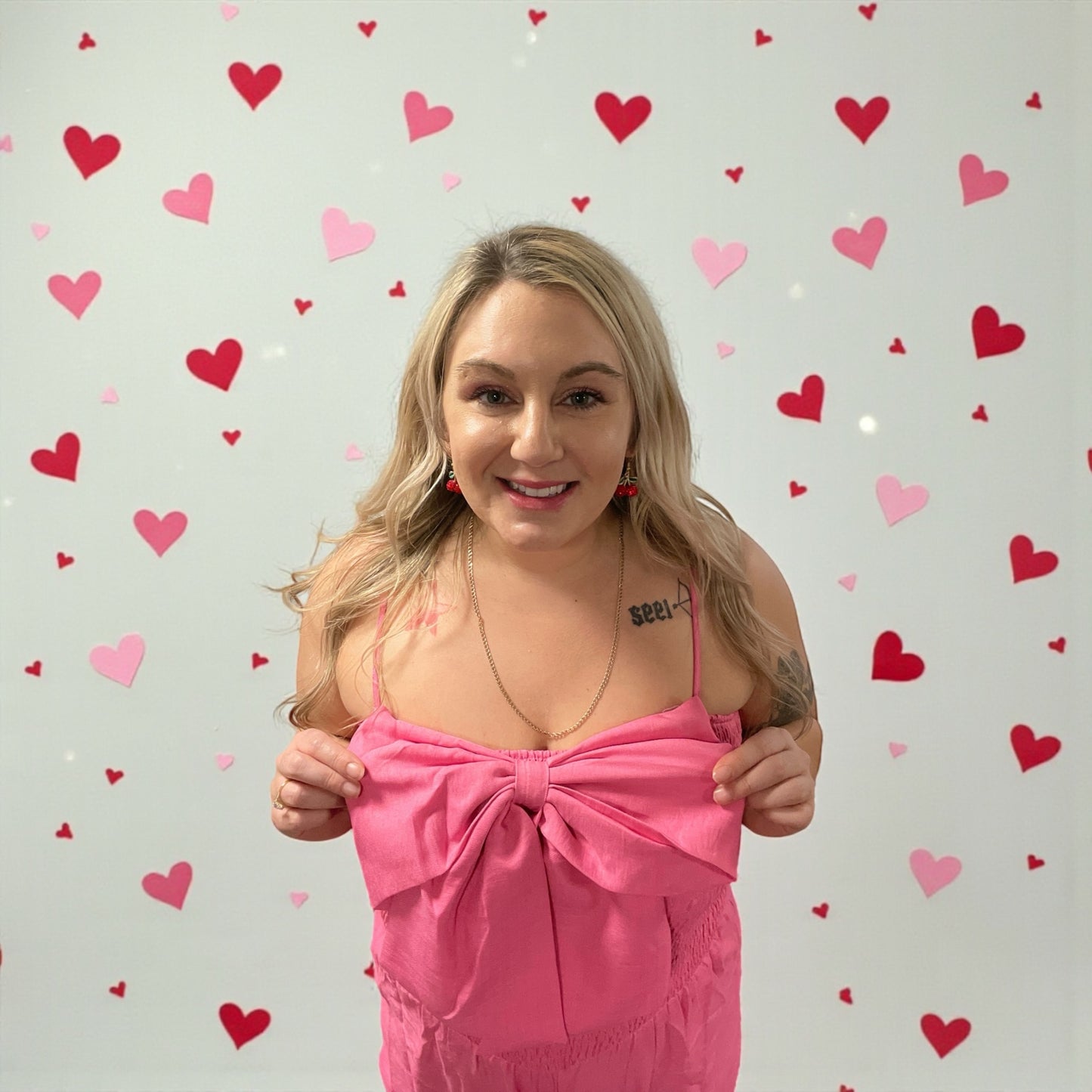 Bow Moment Pink Jumpsuit (S-L)