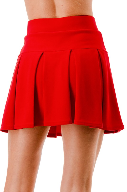 Classic Curvy Red Crush Pleated Skort (1X-2X )