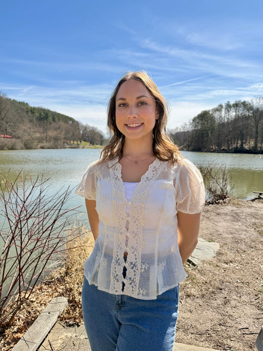 Ivory Lace Heirloom Blouse (S-XL)