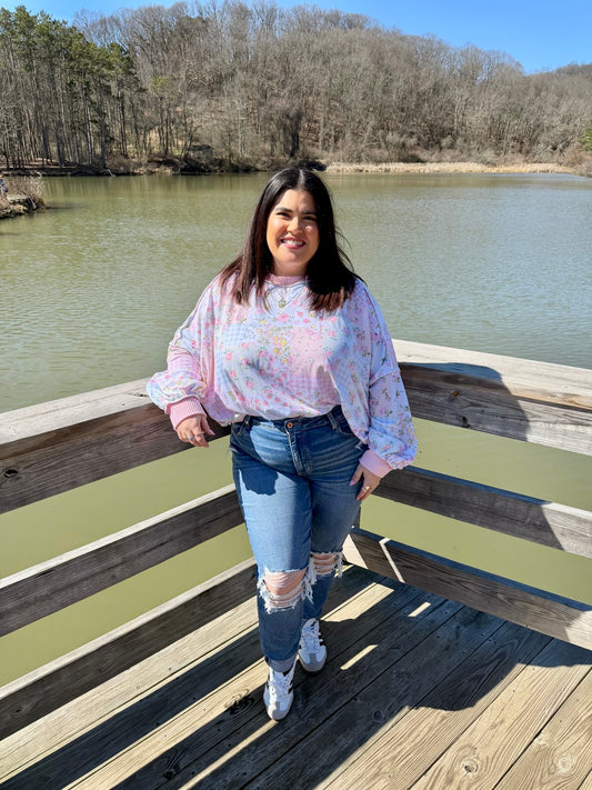 Sweet Patchwork Picnic Pullover (S-3X)