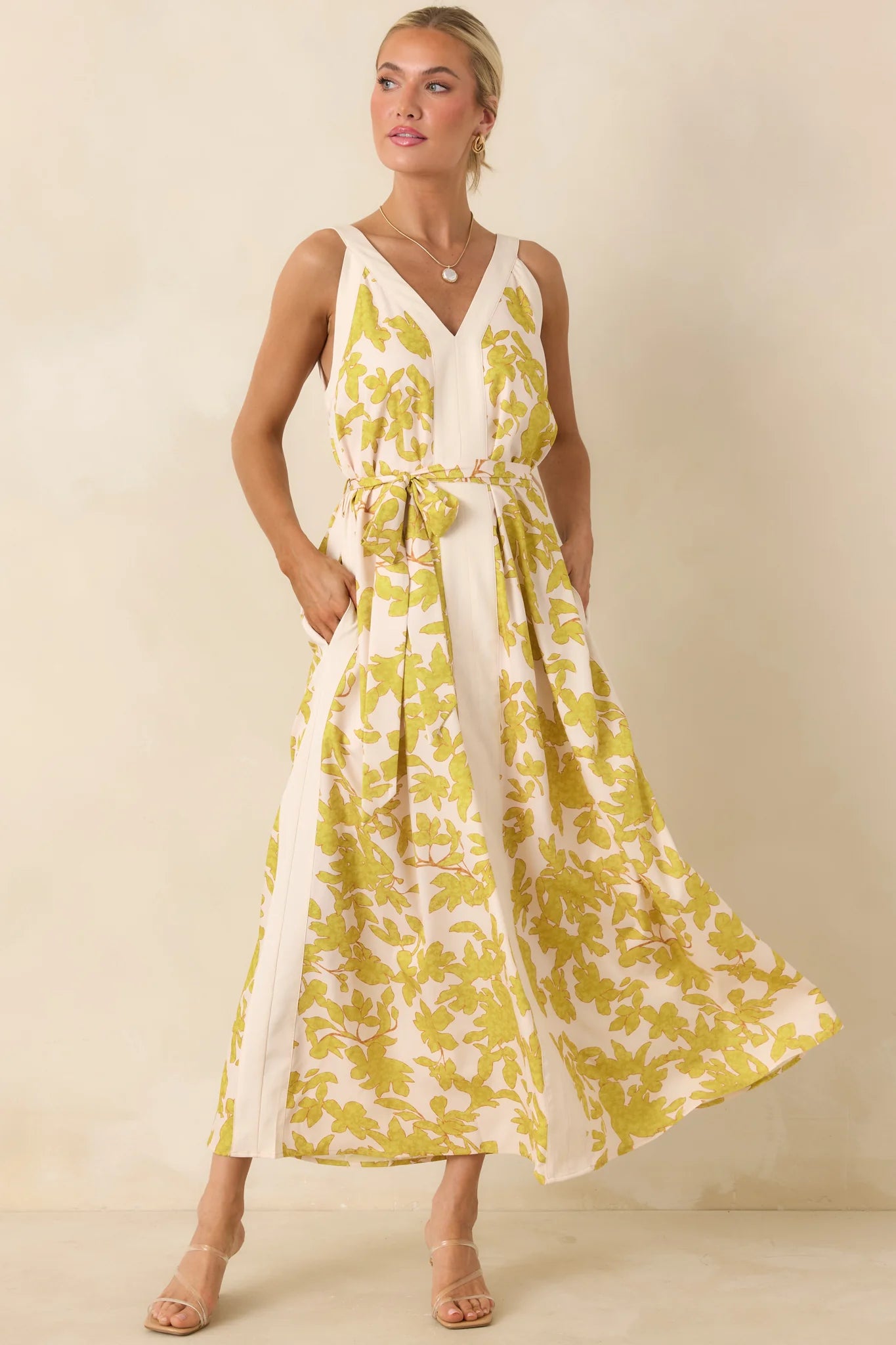 Chartreuse Bloom Midi Dress (S-L)