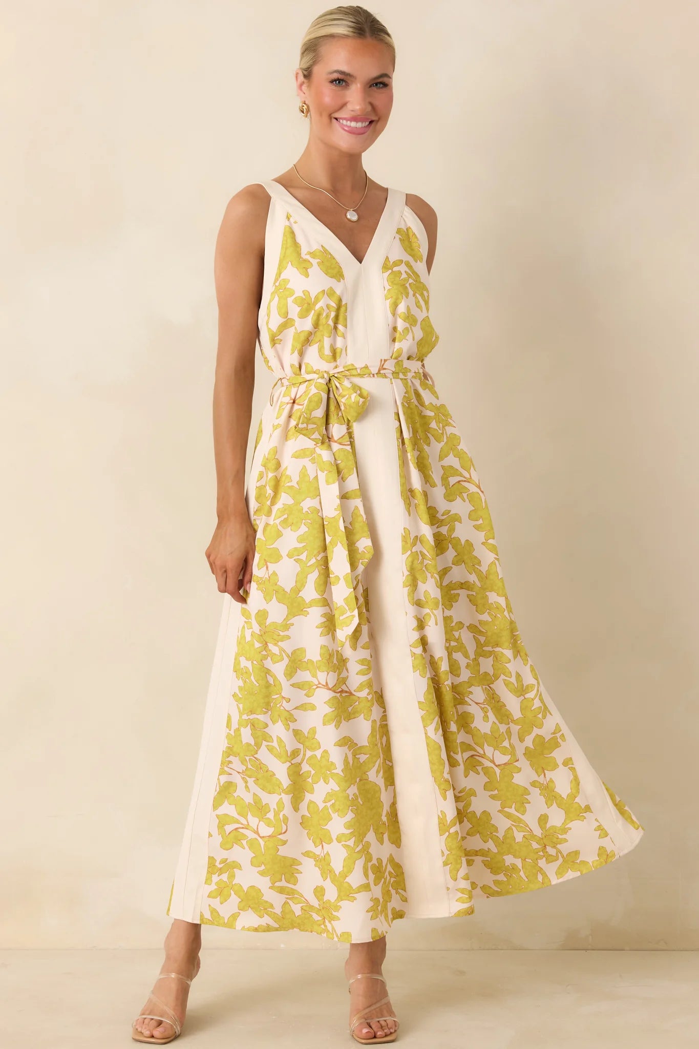 Chartreuse Bloom Midi Dress (S-L)