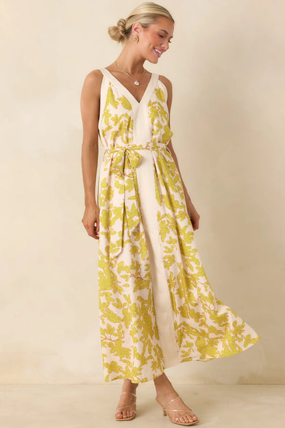 Chartreuse Bloom Midi Dress (S-L)