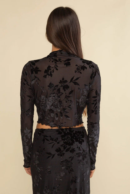 Gothic Garden Velvet Skirt and Crop Top Set (S-L)