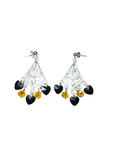 Hazy Daisy Steel City Hearts Earrings