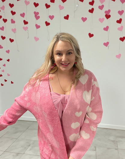 Two Sides of Love Heart Cardigan (S-3X)
