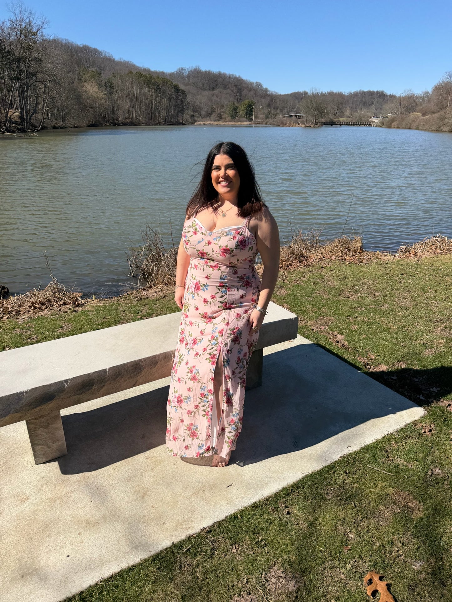 Blushing Garden Slip Maxi Dress (1X-3X)