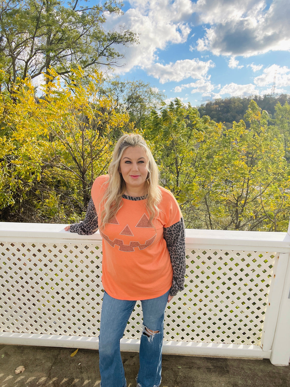 Jack-O’-Leopard Rhinestone Top (S-3X)