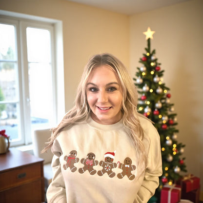 Gingerbread Embroidered Sweatshirt (S-3X)