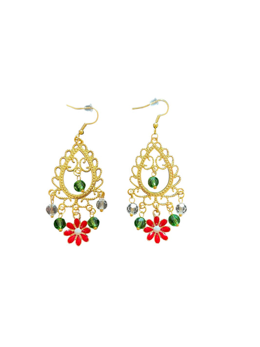 Hazy Daisy Vintage Christmas Bloom Earrings