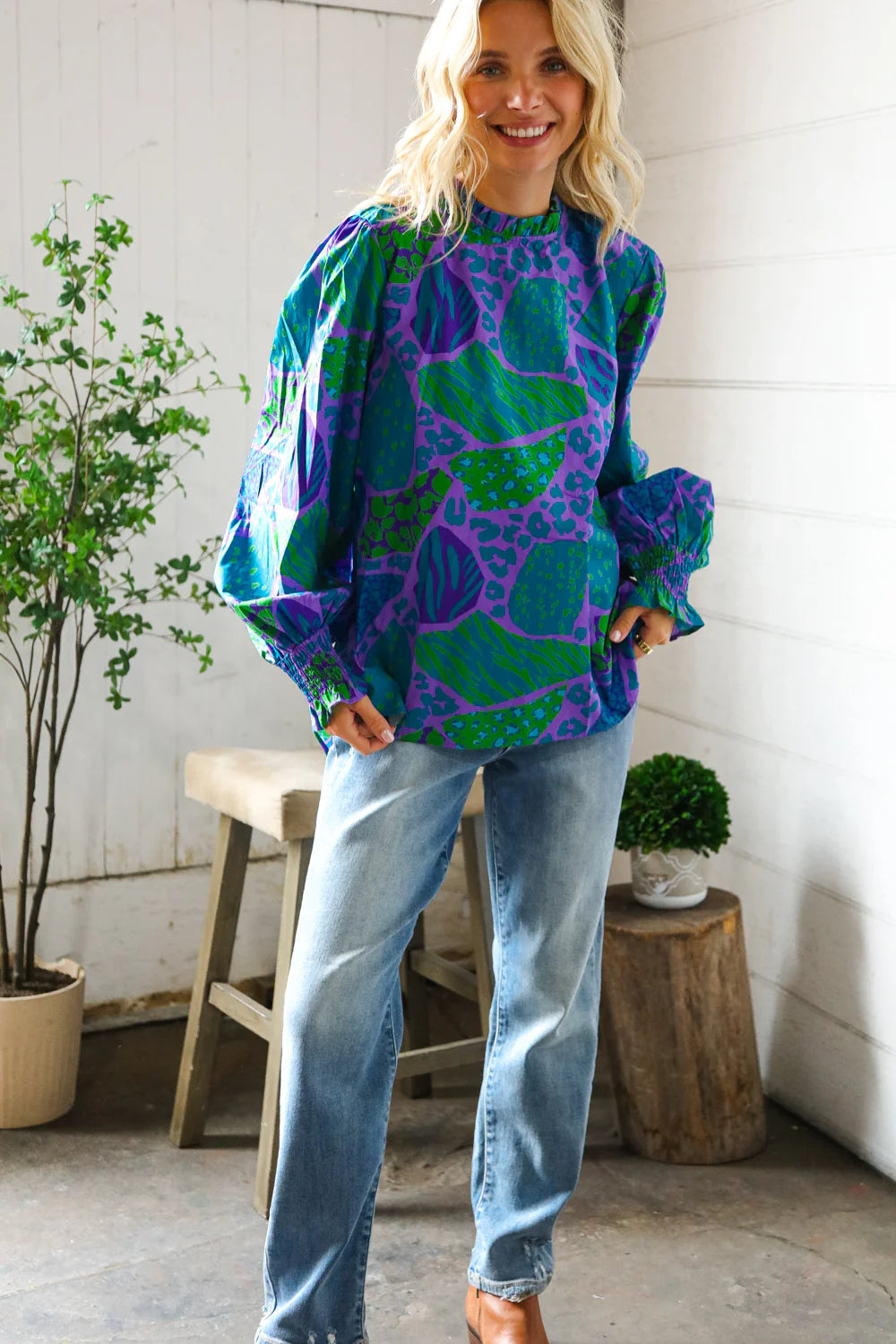 Electric Jungle Blouse (S-L)