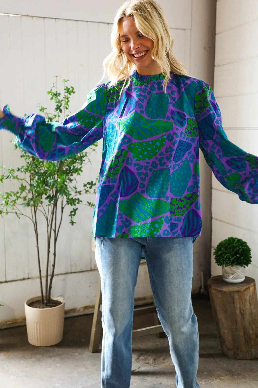 Electric Jungle Blouse (S-L)