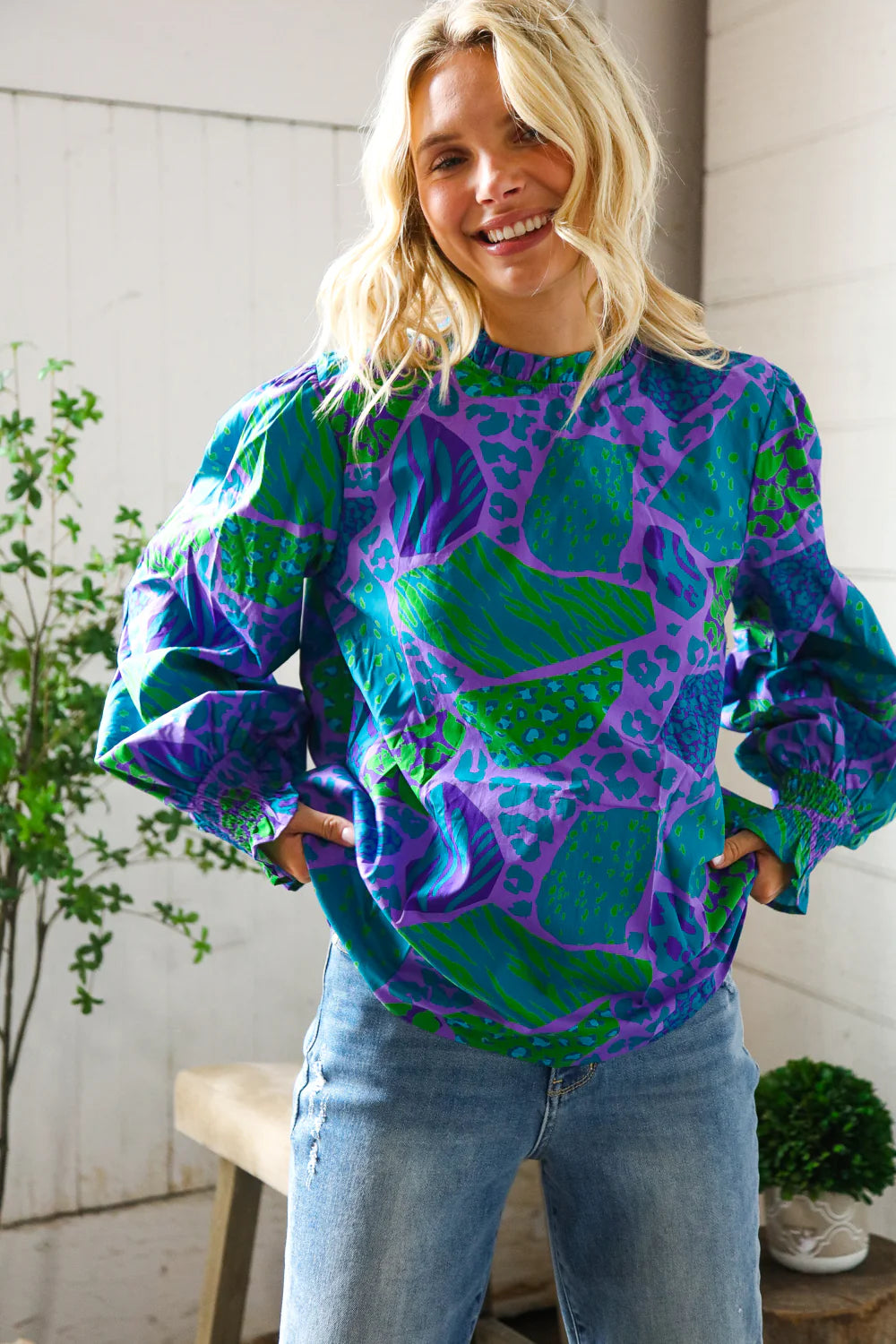 Electric Jungle Blouse (S-L)