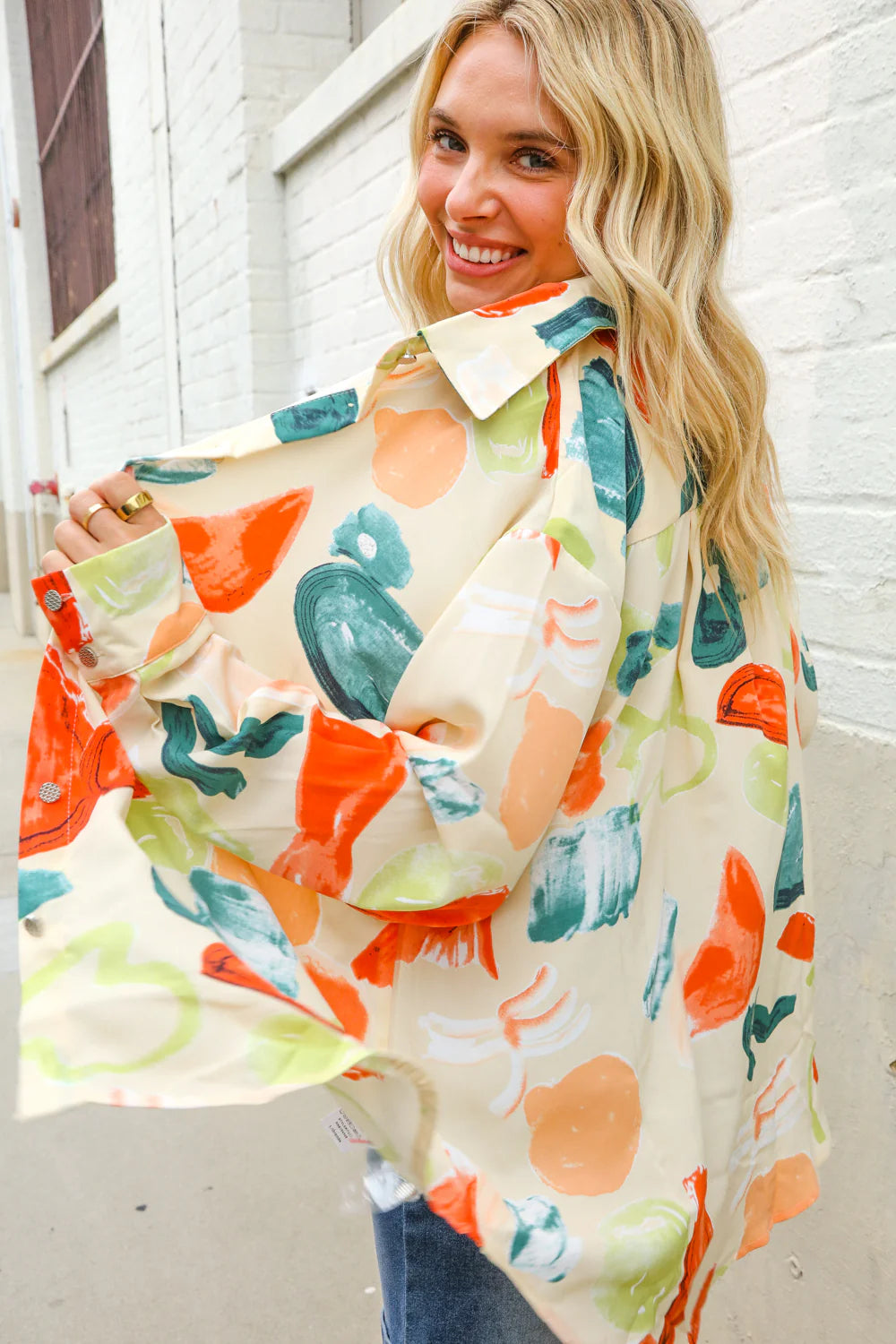 Retro Reverie Abstract Button-Up (S-L)