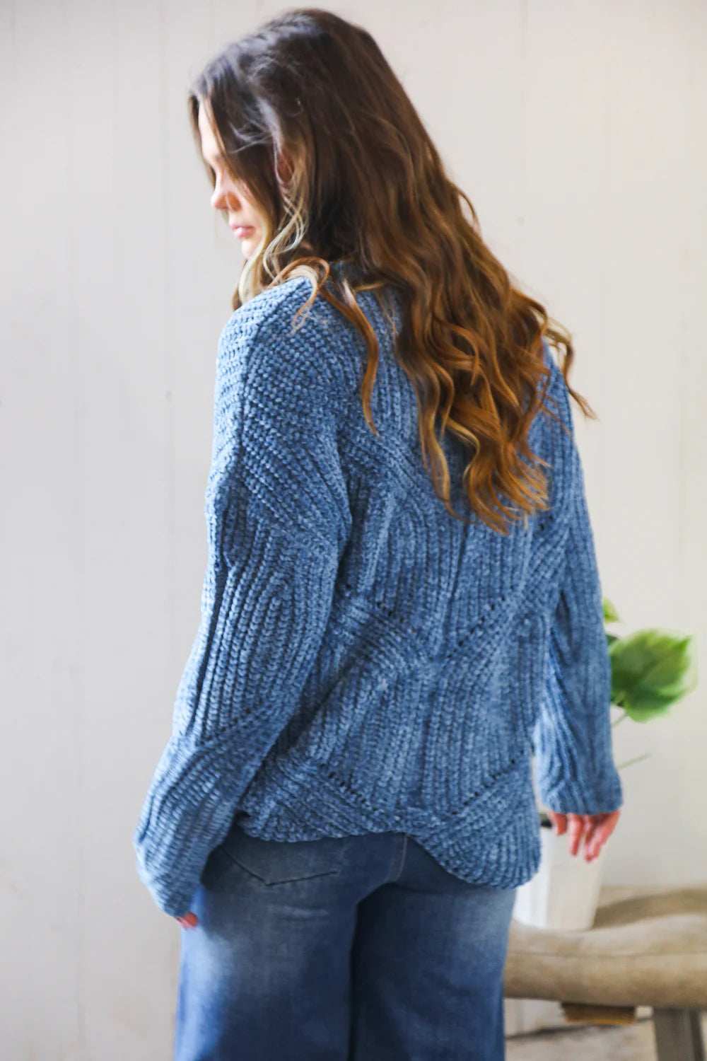 Navy Blue Knit Sweater (1X/2X-2X/3X)