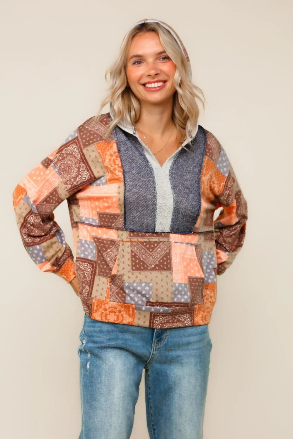 Autumn Patchwork Hoodie (S-3X)