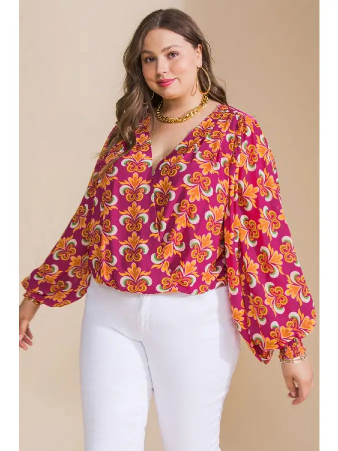 Autumn Radiance Peasant Top (1X-3X)