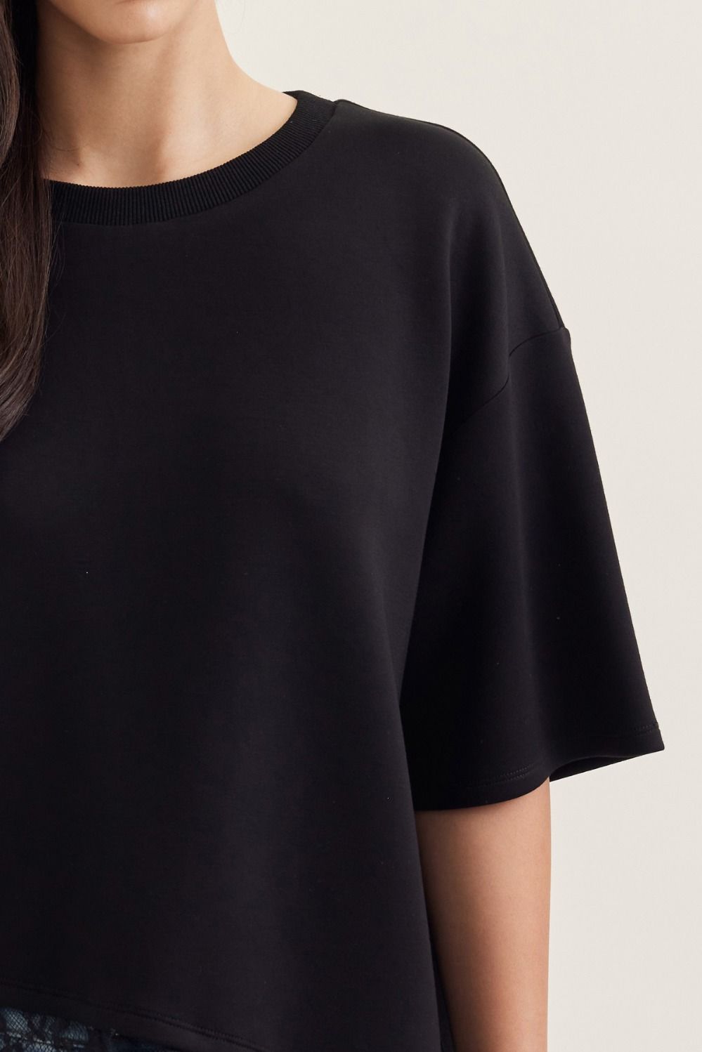 Afterglow Black Lace Trim Top (S-L)