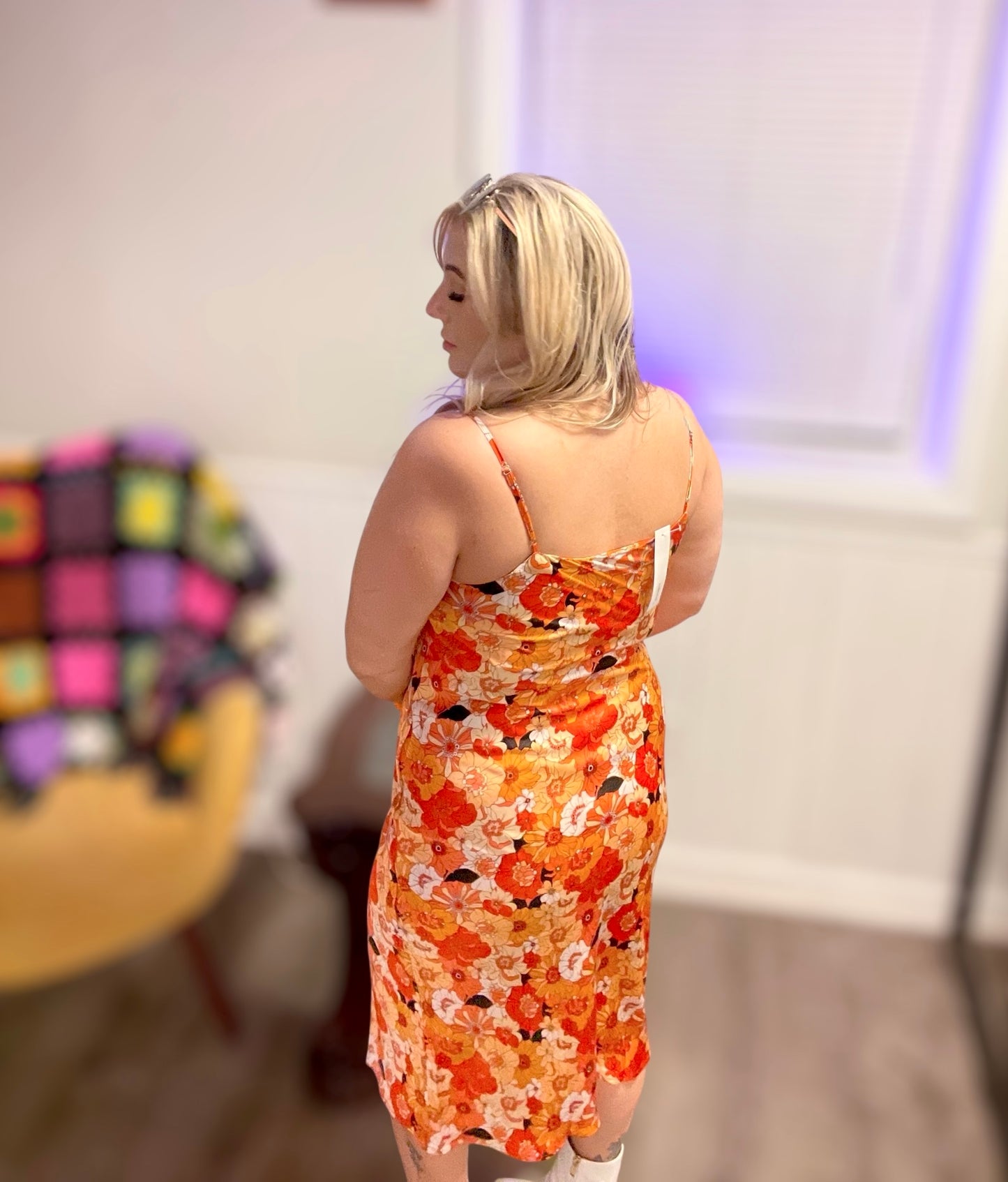 Retro Romance Satin Slip Dress (S-L)