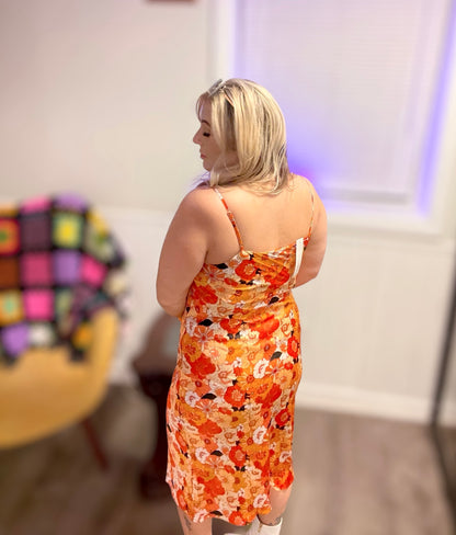 Retro Romance Satin Slip Dress (S-L)