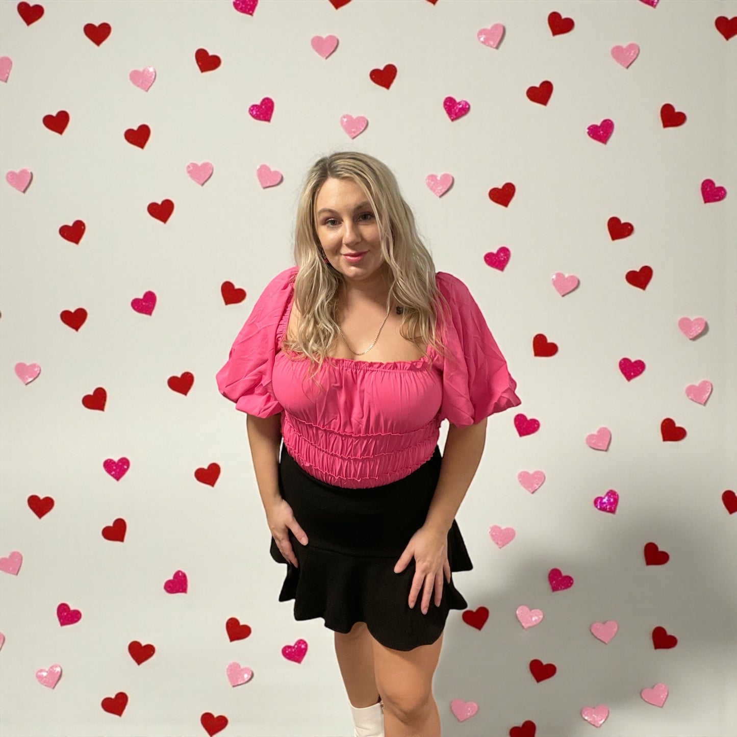 Love Notes Smocked Hot Pink Bodysuit (S-L)