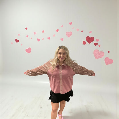 Love & Shine Sequin Sleeve Jacket (S-L)