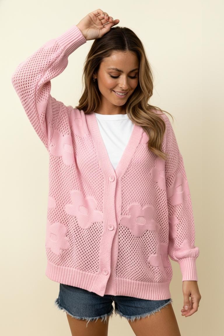 Bubblegum Hazy Daisy Dream Cardigan (S-3X)