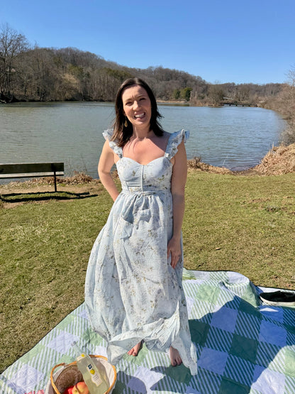 Blue Garden Whisper Maxi Dress (S-L)