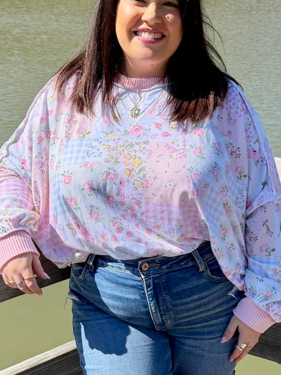 Sweet Picnic Patchwork Pullover (S-3X)