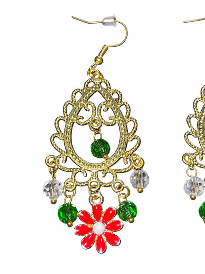 Hazy Daisy Vintage Christmas Bloom Earrings