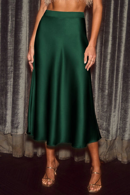 Emerald Green Satin Skirt (S-2X)