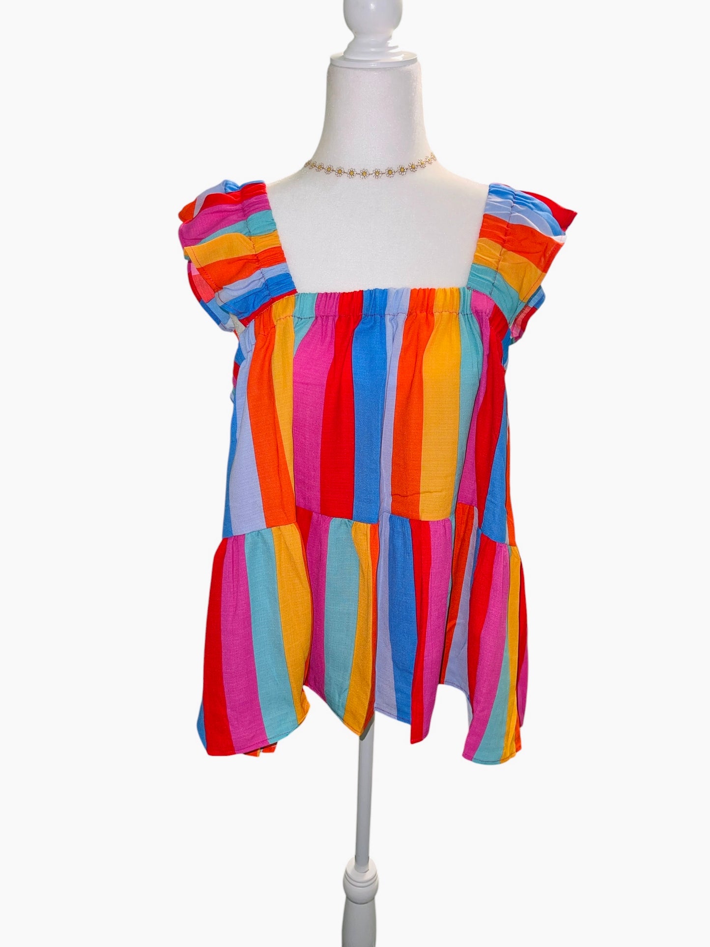 Rainbow Sherbet Babydoll Top (1X-3X)