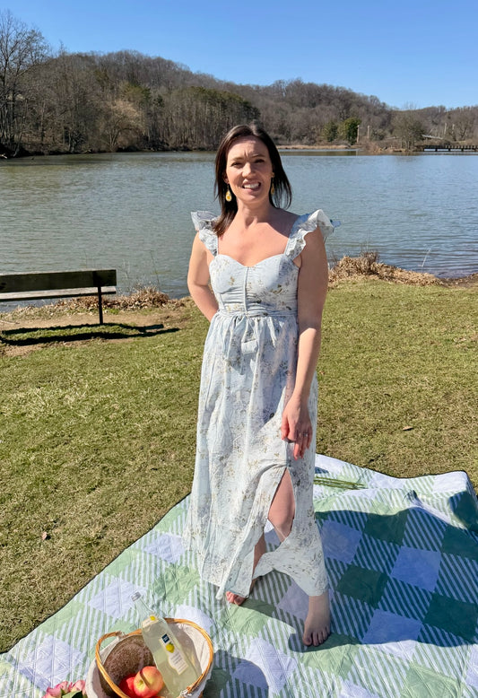 Blue Garden Whisper Maxi Dress (S-L)