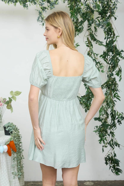 Sweet Bloom Light Sage Pleated Mini Dress (S-L)