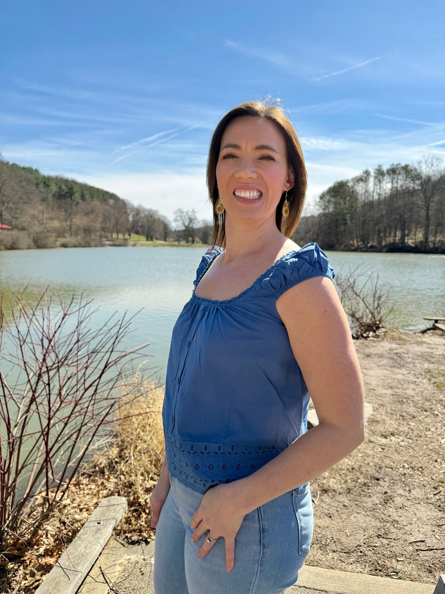 Bluebell Breeze Eyelet Top (S-L)