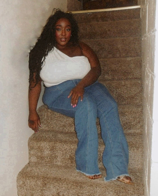 Retro Daisy Denim Flare Jeans  (14-24)