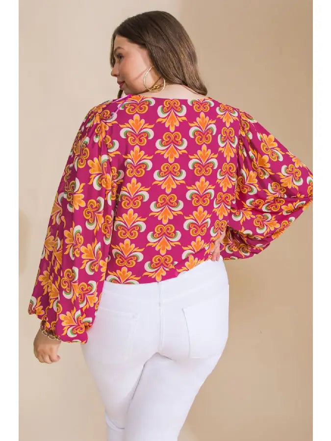 Autumn Radiance Peasant Top (1X-3X)
