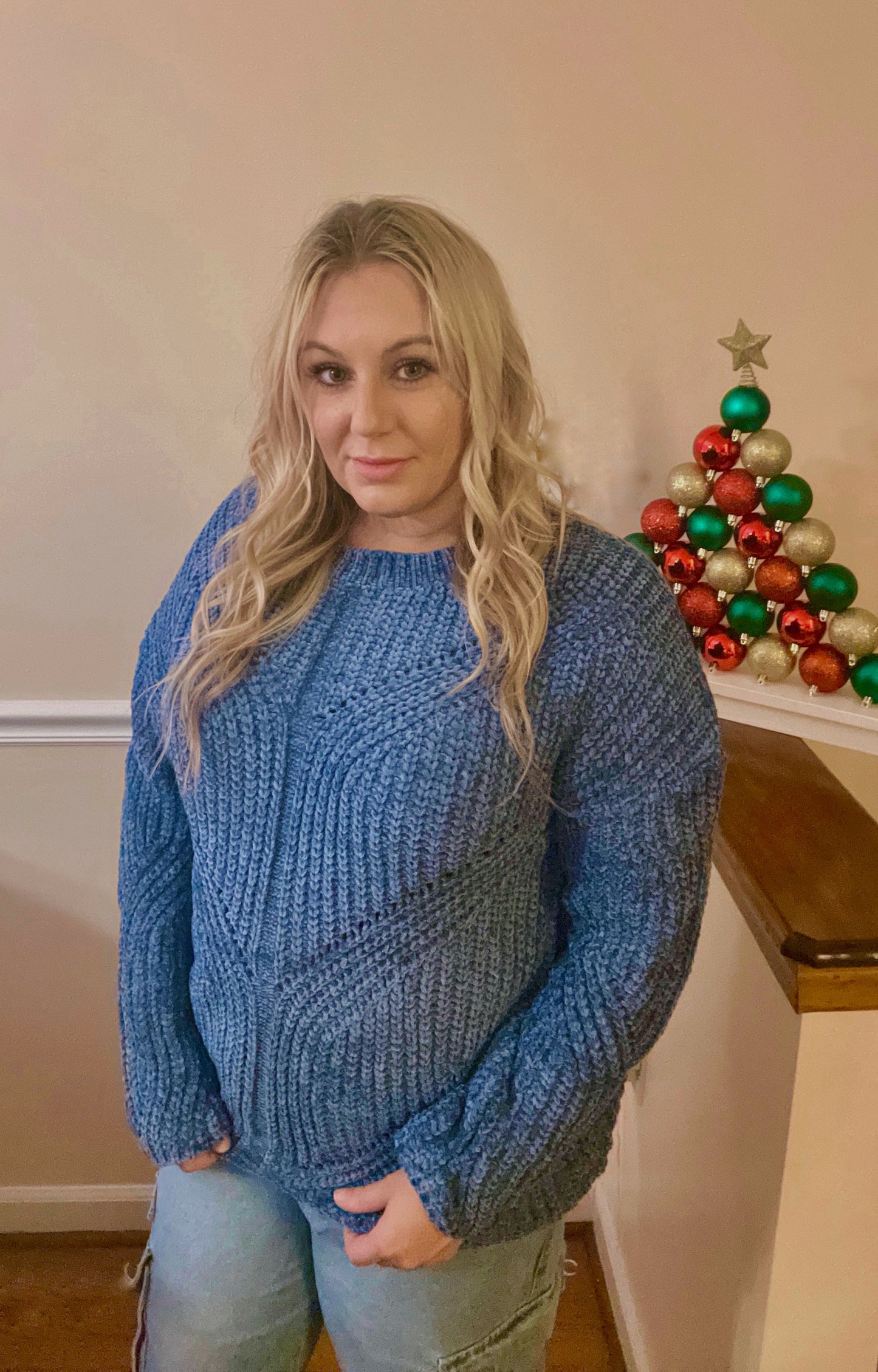 Navy Blue Knit Sweater (1X/2X-2X/3X)