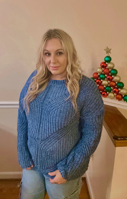 Navy Blue Knit Sweater (1X/2X-2X/3X)