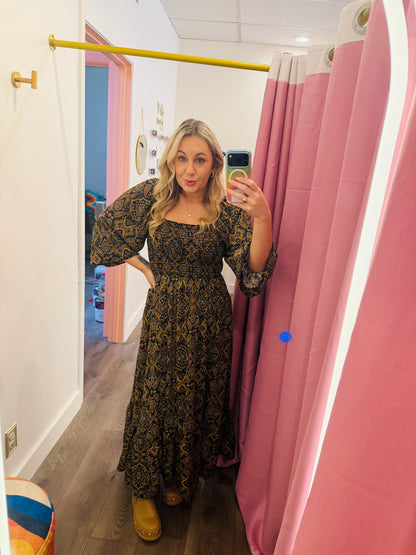 Vintage Soul Paisley Maxi Dress (S-L)