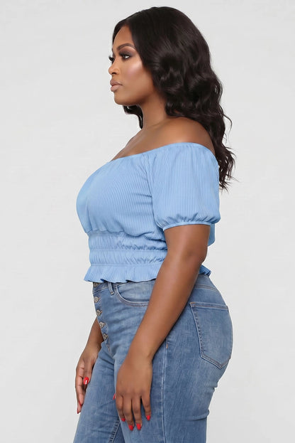 Blue Dream Puff Top (S-3X)