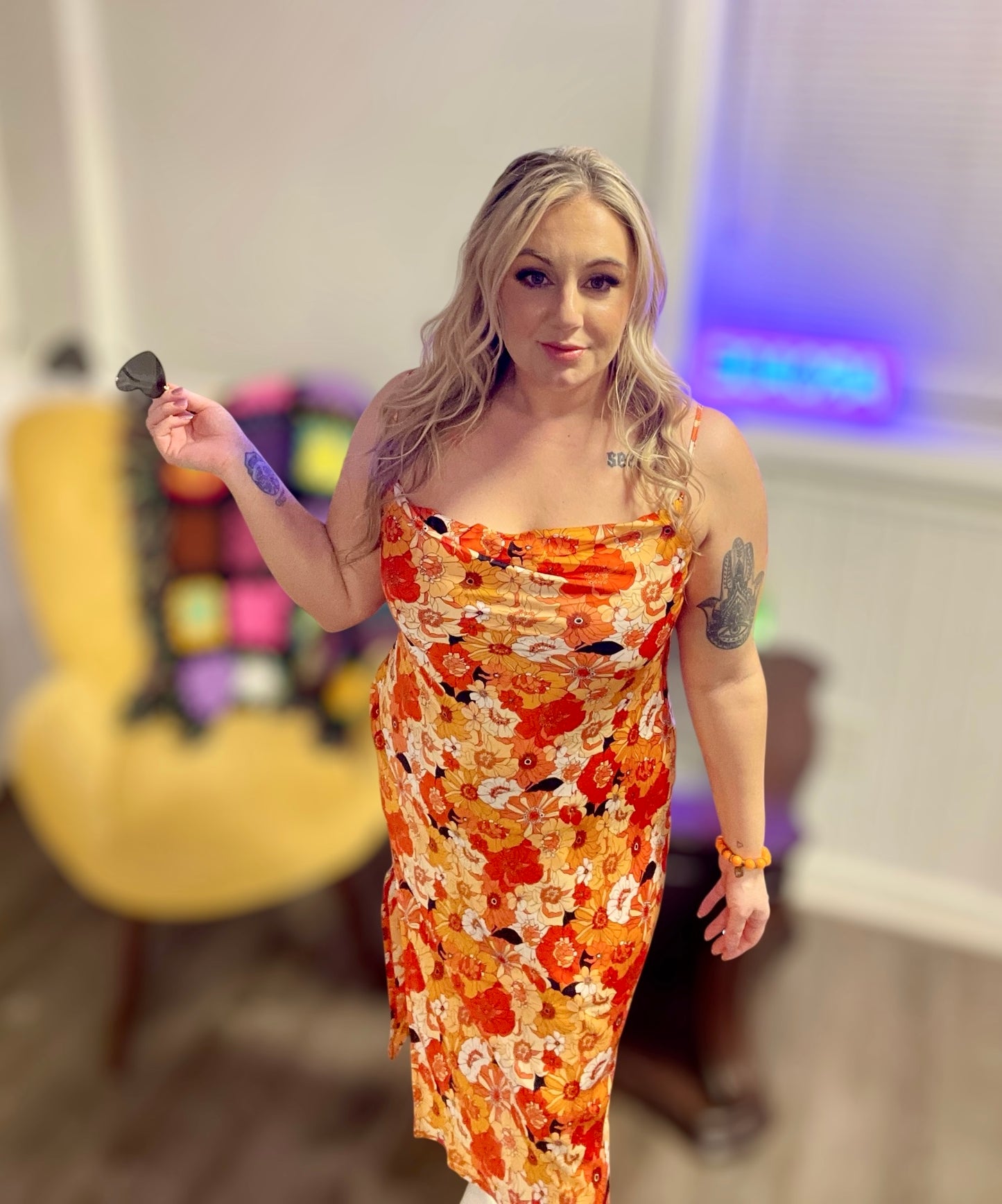 Retro Romance Satin Slip Dress (S-L)