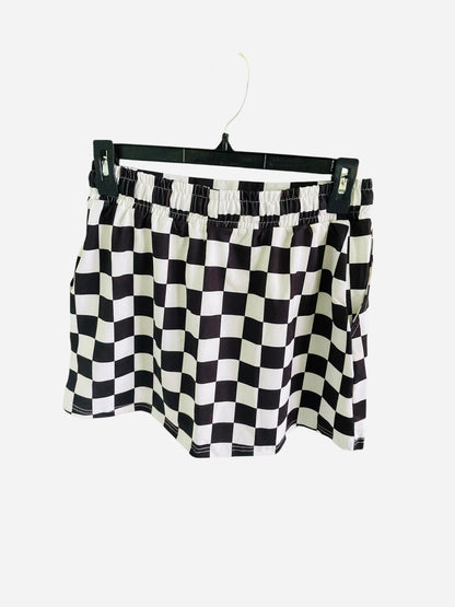 Classic Black & White Checkered Skort (S-XL)