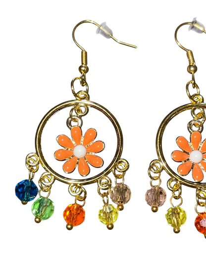 Hazy Daisy Rainbow Bloom Earrings