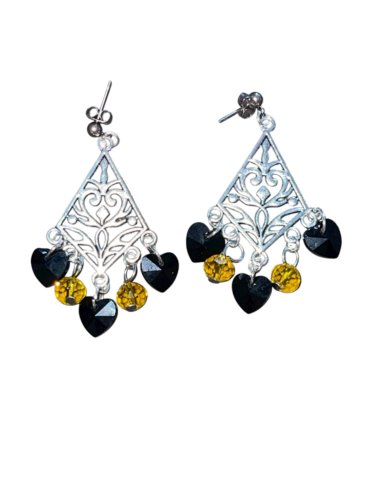 Hazy Daisy Steel City Hearts Earrings