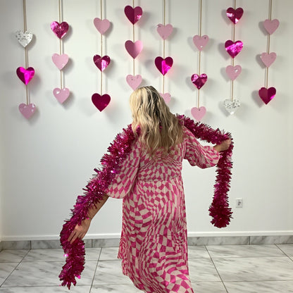 Pink Checkered Daydream Midi Dress (S-L)